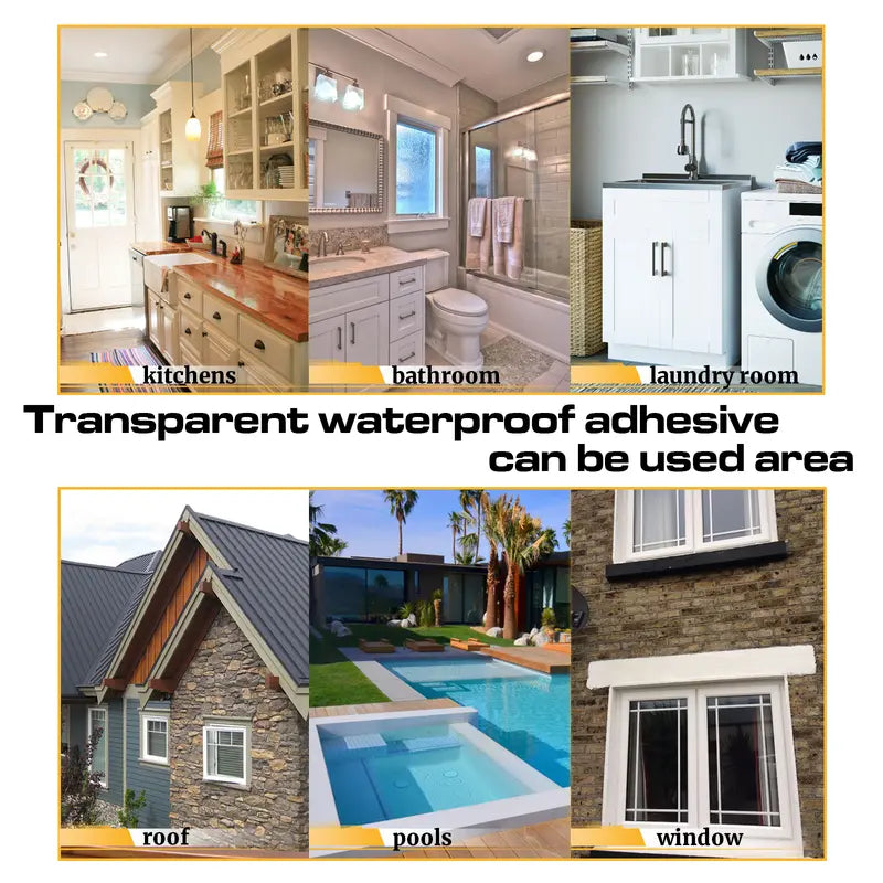 Use areas: kitchens, bathroom, laundry room, roof, pools, windows