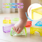 JOYSPOT Jelly Blocks, Squishy Multi-color Stacking Building Blocks Toy, Non-toxic Sensory Play Back to School, Safe Squeezable & Stretchable Stress-Relief, Jelly Blocks for Kids Early Learning Preschool STEM ADHD-Relief Creative Construction Bath Toy
