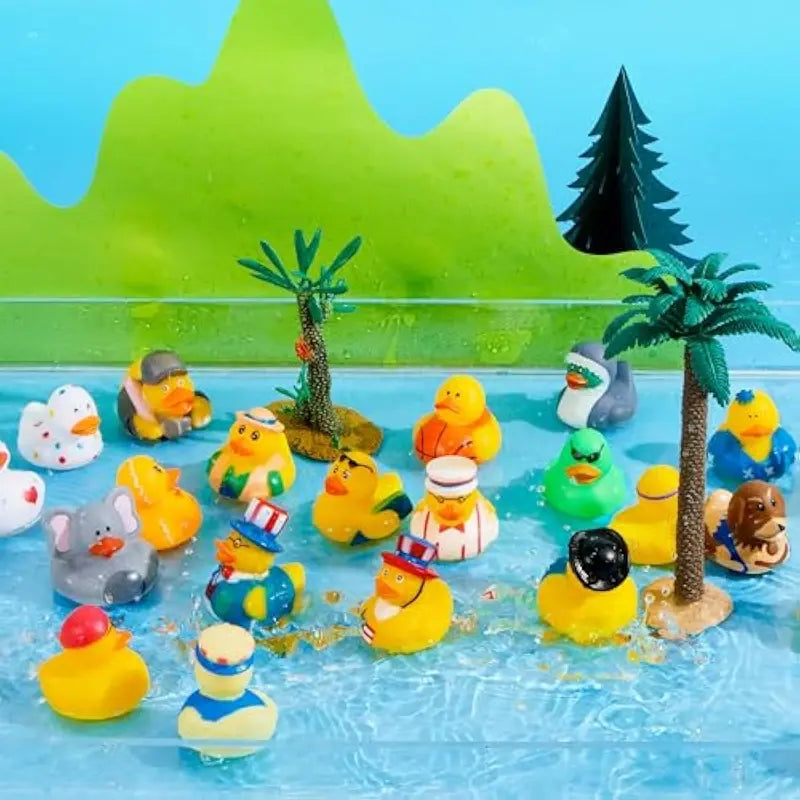 Rubber Ducks Random Assortment Bulk with Mesh Carry Bag – Mini Rubber Duckies for Baby Bath Toys, Kids Pool Toys, Birthday Gifts & Party Favors