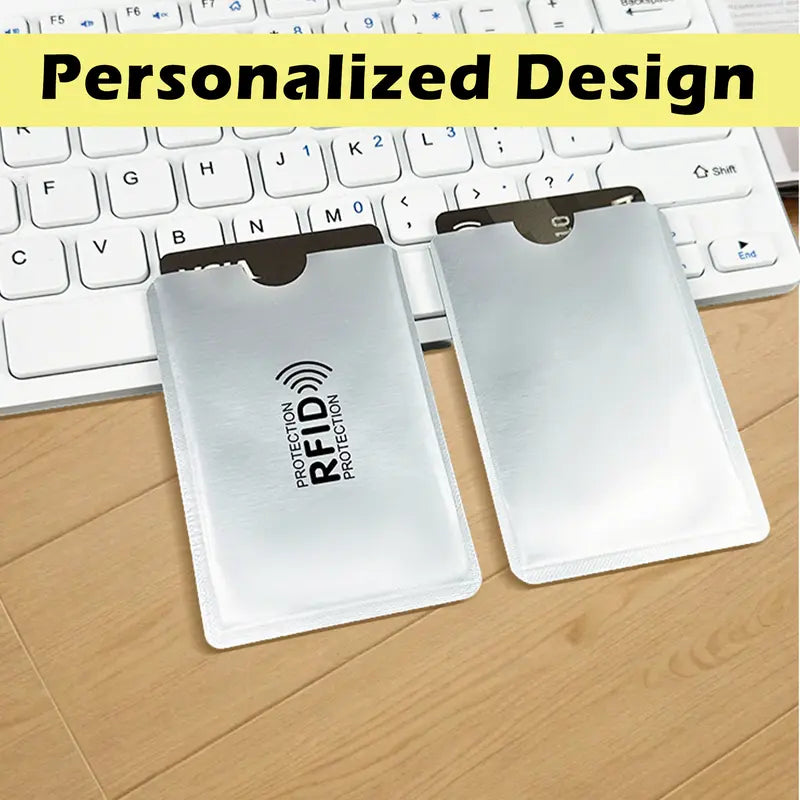 8-Count RFID Blocking Sleeves Set – Anti-Demagnetization & Anti-Skimming, Tinfoil Material, Slim & Lightweight | Protects Credit Cards, Debit Cards & ID Cards