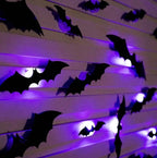 BougeRVBat Light Design 12pcs/24pcs Set Spooky Ornaments for Home Party Festival Halloween Easy Install Wall Stickers Smooth Application - Decorative