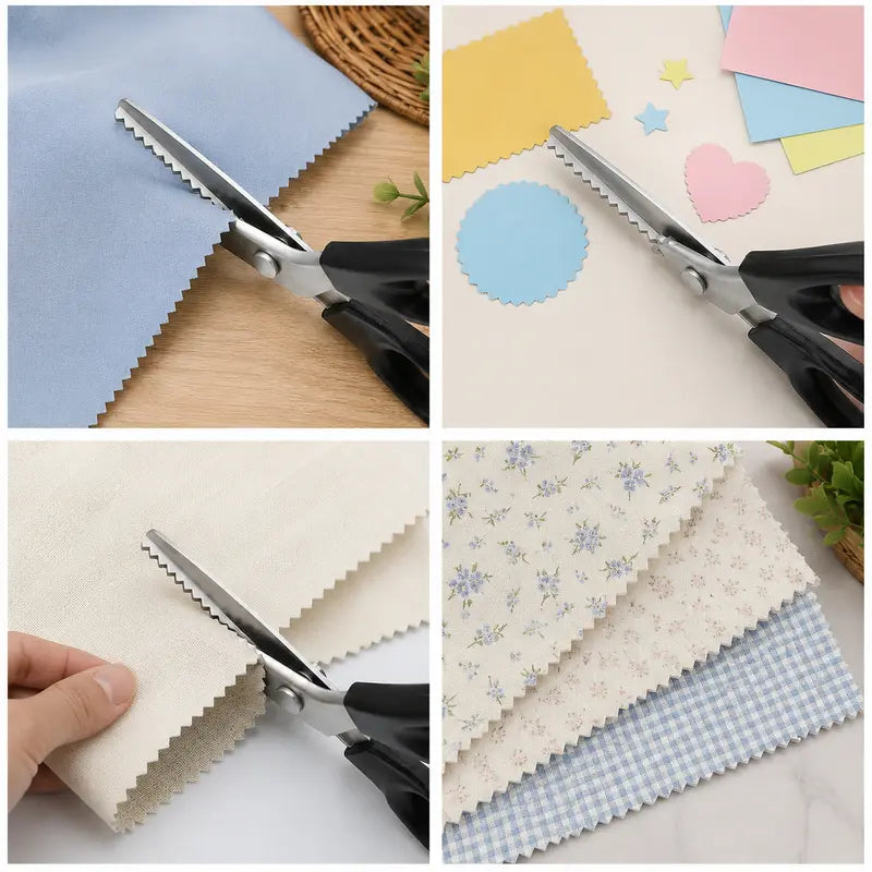 Stainless Steel Zig Zag Pinking Shears with Serrated Teeth – Sharp Sewing Tool for DIY Crafts & Dressmaking