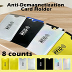8-Count RFID Blocking Sleeves Set – Anti-Demagnetization & Anti-Skimming, Tinfoil Material, Slim & Lightweight | Protects Credit Cards, Debit Cards & ID Cards