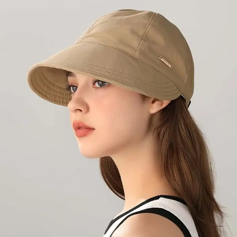 1/2/4 Pack Women's Wide Brim Sun Visor Hat - UPF 50+ Open Top Cap for Ponytails, Golf, and Beach