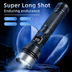 2-in-1 Strong Flashlight (Power Bank), Digital display ofpower, Rechargeable, Zoomable,, X4Waterproof,Adjustable Brightness Flash Light for Outdoor, Emergency,Camping Accessories, Black DealsForYouDays outdoorfun