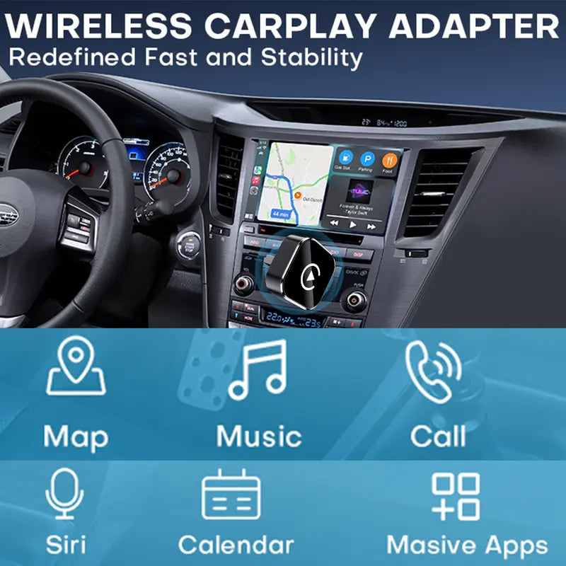 YURNLV Wireless CarPlay Adapter – Plug & Play, iPhone Compatible, Hands-Free Calling | 2026 New