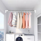 Drill-Free Adjustable Tension Rod – Telescopic Clothes Drying & Closet Bar for Laundry & Wardrobe Organization