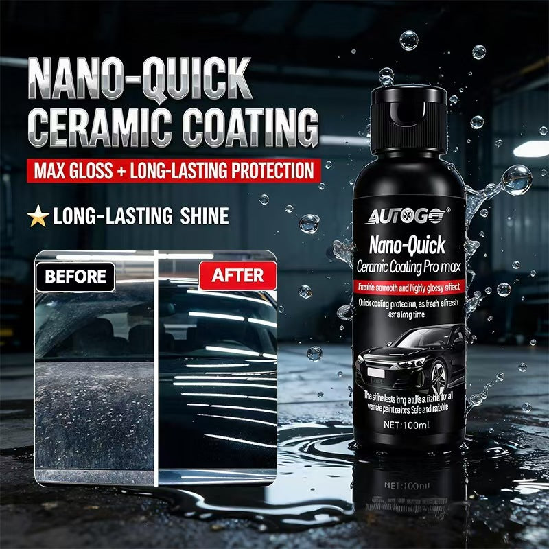Before and after - Nano-Quick Ceramic Coating Pro Max long-lasting shine on car hood
