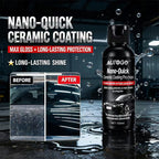 Before and after - Nano-Quick Ceramic Coating Pro Max long-lasting shine on car hood