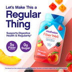 Vitafusion Fiber Well Sugar Free Fiber Gummies, Berry & Peach, 90 Count