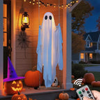 5 Feet Large Hanging Swing Spooky Ghost Halloween Decoration with LED String Lights