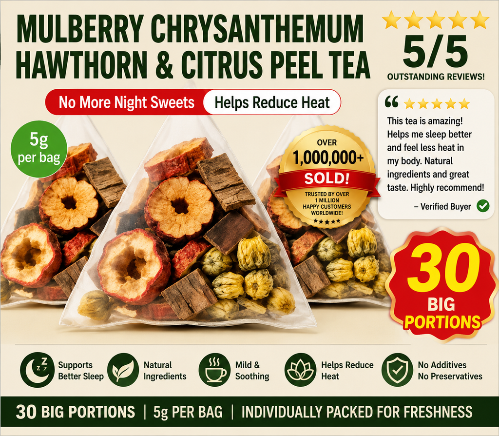 Mulberry Chrysanthemum Hawthorn & Citrus Peel Tea – No More Night Sweats, Helps Reduce Heat  | Pure & Natural Herbal Tea