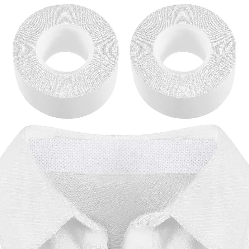 2 Rolls Sweat Pads Collar Protectors — Disposable Self-Adhesive Invisible Shirt Neck Liner Tape Against Sweat Stains for Men