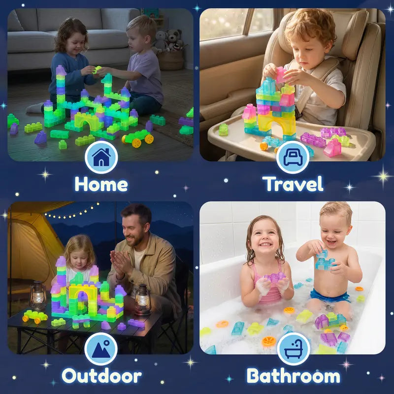 JOYSPOT Jelly Blocks, Squishy Multi-color Stacking Building Blocks Toy, Non-toxic Sensory Play Back to School, Safe Squeezable & Stretchable Stress-Relief, Jelly Blocks for Kids Early Learning Preschool STEM ADHD-Relief Creative Construction Bath Toy