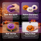Halloween Squishy Toy Set – Slow Rising Stress Relief Fidget Toys with Steamer Bases