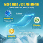 MIHIYO Sleep Support Melatonin 5mg Strips — Fast Dissolving, Sugar Free, Honey Lemon,