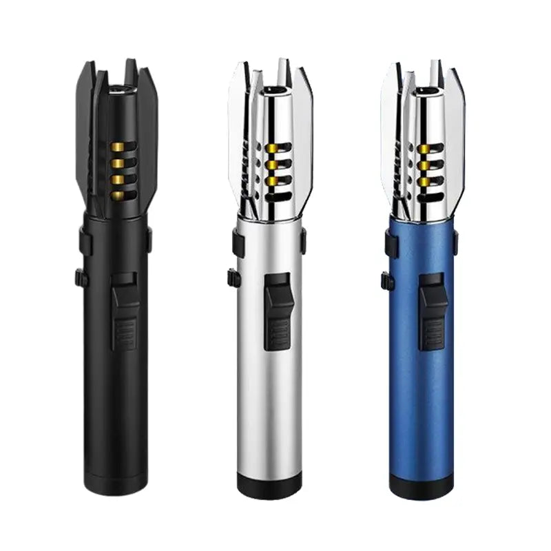 Windproof Jet Torch Lighter – Light Saber-Shaped Steel Body, 360° Usable, Adjustable Flame, Lockable Safety Lock
