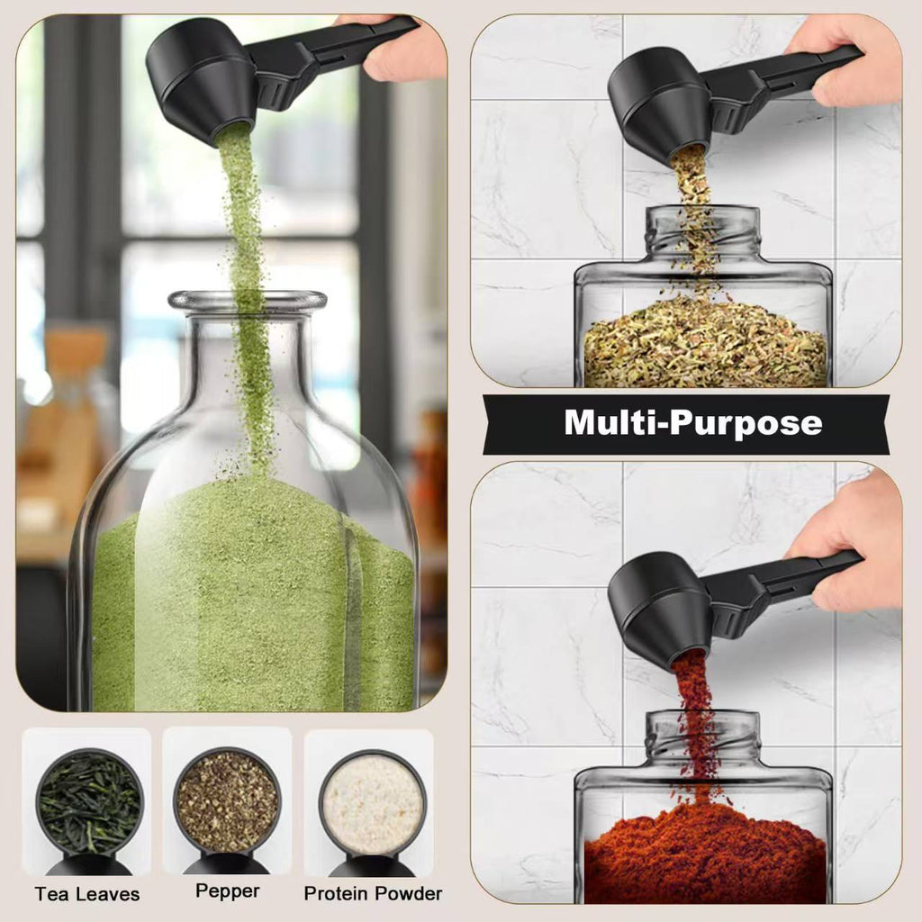Protein Powder Funnel with Sliding Scoop & Container – BPA-Free Portable Gym Supplement Funnel