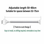 Drill-Free Adjustable Tension Rod – Telescopic Clothes Drying & Closet Bar for Laundry & Wardrobe Organization