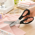 Stainless Steel Zig Zag Pinking Shears with Serrated Teeth – Sharp Sewing Tool for DIY Crafts & Dressmaking