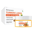 Amococo Turmeric Lemon Body Glow Scrub – Natural Solution for Hyperpigmentation | Exfoliating & Moisturizing | Fine Grain, Deep Clean, Turmeric