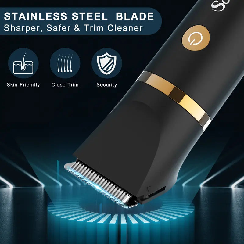 Scttomon 3 in 1 Electric Body Hair Trimmer, Groin Groomer for Men Cordless, Waterproof Electric Shaver Nose Hair Trimmer, Ball Pubic Shaver for Male, Husband Gift for Birthday and Halloween & Christmas Comfort