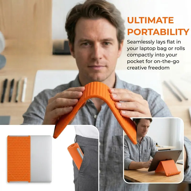 Flexible Silicone Foldable Phone & Tablet Stand — Rollable, Bendable, Universal