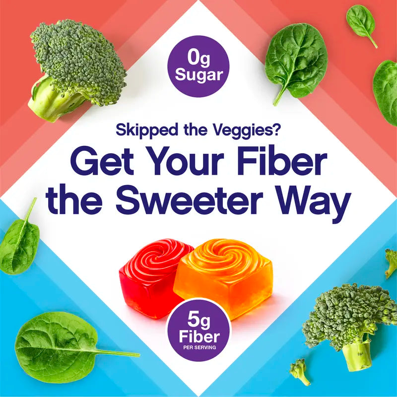 Vitafusion Fiber Well Sugar Free Fiber Gummies, Berry & Peach, 90 Count
