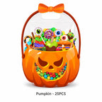Transparent PE Holiday Gift Bags - Clear Pumpkin Bags for Halloween, Christmas, Valentine's Day & Easter Candy Storage