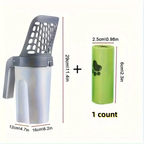 Portable Integrated Cat Litter Scoop Trash Can Set with Garbage Bag - Convenient Pet Waste Collection Kit