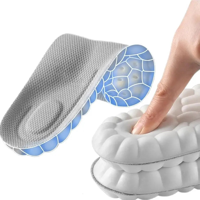 4D Cloud Shoe Insoles – Ultra-Soft PU Memory Foam Orthotic Inserts for Men & Women | Sports & Everyday Comfort