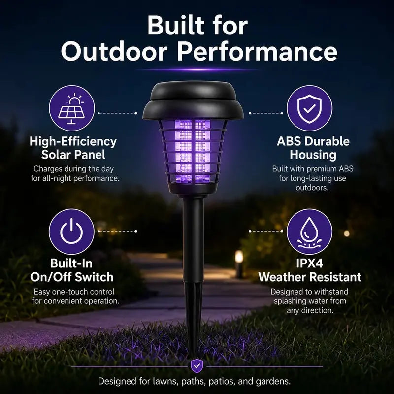 Solar Mosquito Zapper Garden Light – 2-in-1 UV Bug Killer + Pathway Lamp | Waterproof, Auto Dusk-to-Dawn