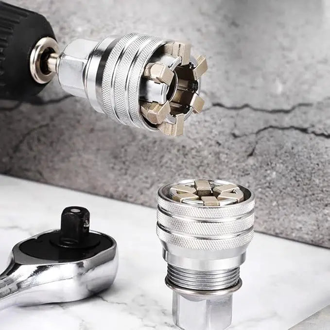 Multi-Function Universal Socket Wrench – Adjustable 10–19mm for Ratchet & Power Drill
