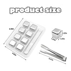 8 Counts Reusable Stainless Steel Ice Cubes with Tongs