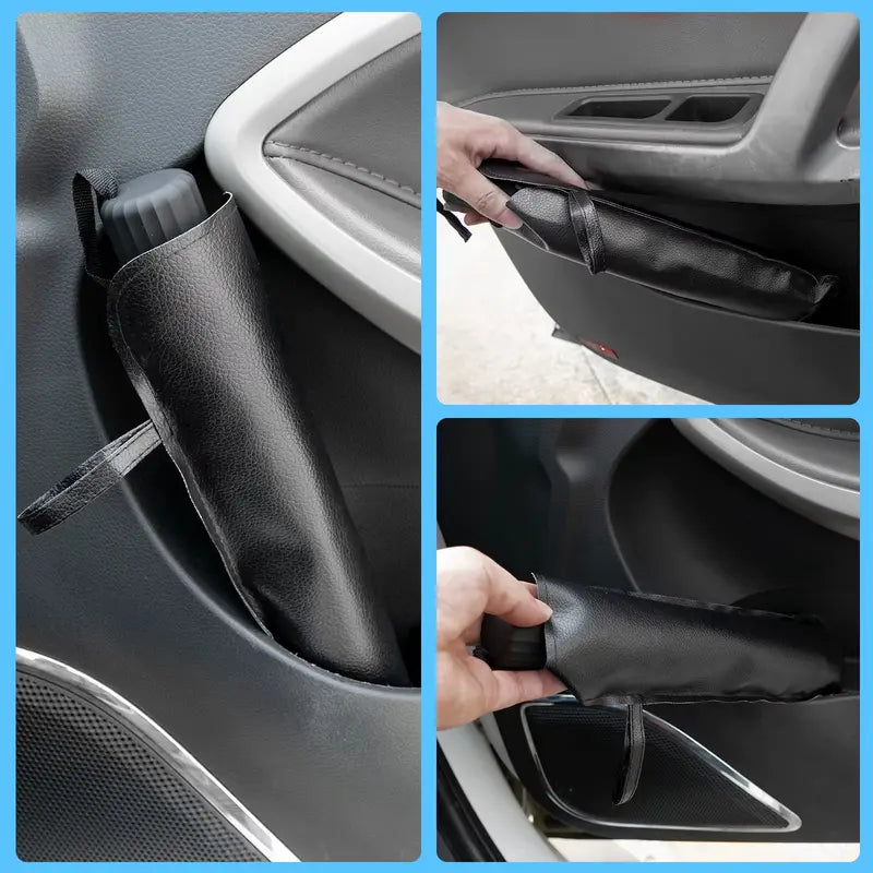 Umbrella-Style Car Windshield Sunshade – Holographic UV Block, No-Install Foldable, Reduces Cabin Temp to 87.8°F | Compact Sedan & Mid-Size SUV