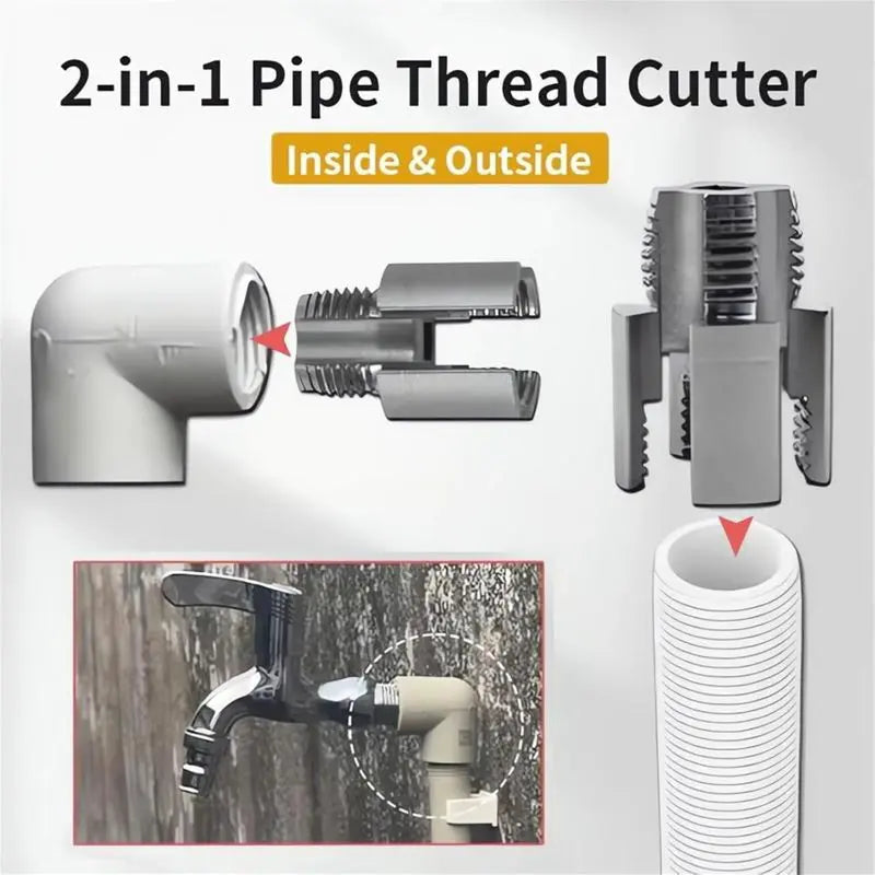 Single 3/4" pipe thread cutting tool on white background — hex shank drill-powered design