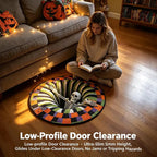 Halloween 3D Skeleton Vortex Quilted Illusion Round Rug