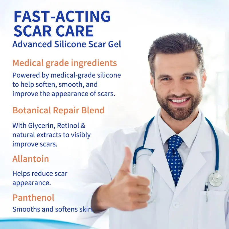 Advanced Silicone Smoothing Gel - Invisible Repair for Fine Lines, Wrinkles, Acne Scars & Marks | Professional Smoothing Formula for New & Old Scars | Fast-Absorbing & Non-Greasy