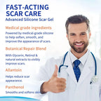 Advanced Silicone Smoothing Gel - Invisible Repair for Fine Lines, Wrinkles, Acne Scars & Marks | Professional Smoothing Formula for New & Old Scars | Fast-Absorbing & Non-Greasy