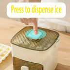 Upgraded Ice Cube Maker with Storage Drawer – 48 Cubes, Press-to-Dispense, Double-Layer, BPA-Free | Countertop Ice Tray for Summer Drinks