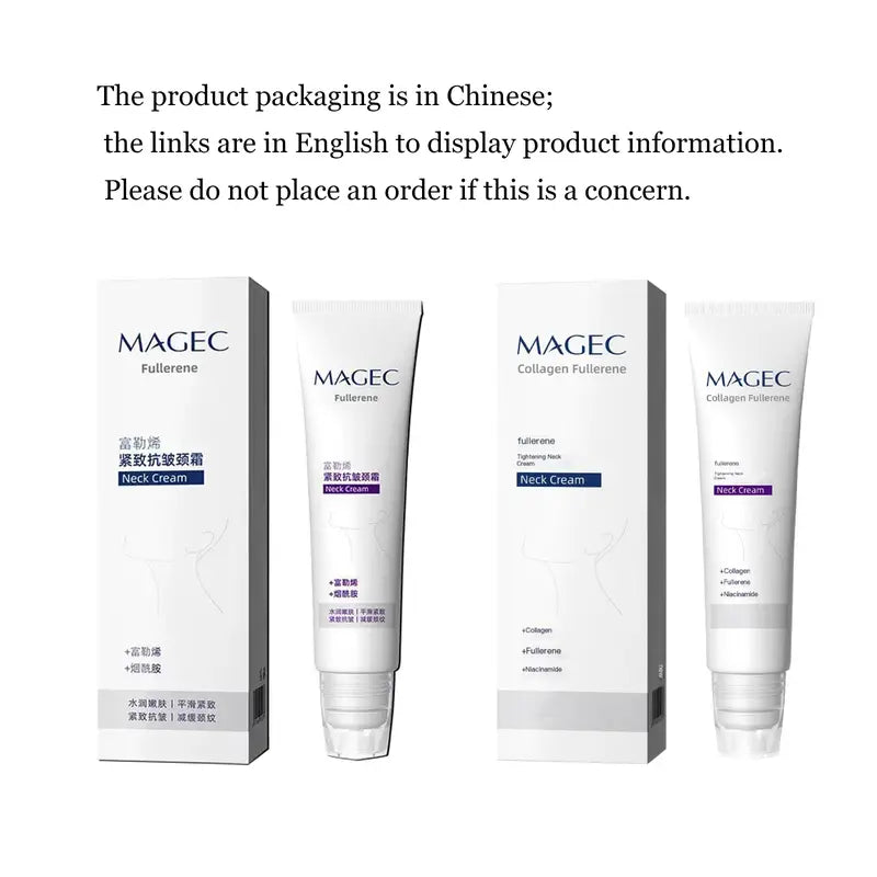 MAGEC Collagen Fullerene Neck Firming Cream with 5-Roller Massager