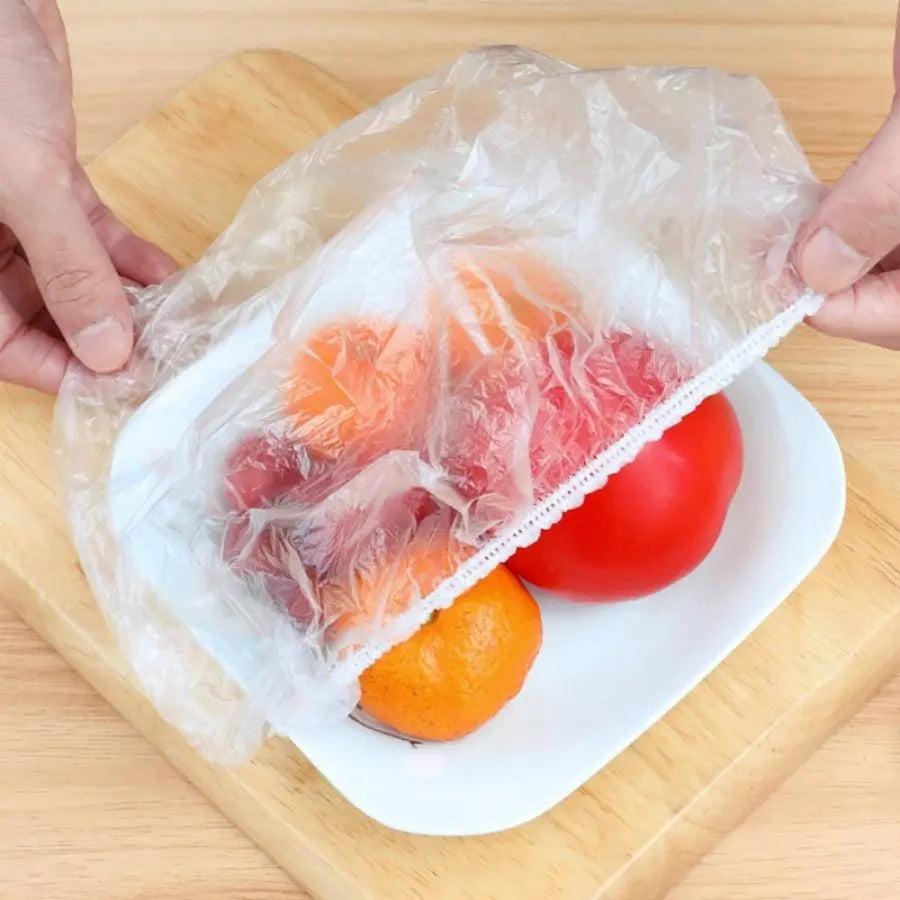 500Pcs Value Pack Disposable Food Covers, Elastic Plastic Bowl Covers, Stretchable Food Wrap for Bowls, Plates, Dishes, BPA Free, Food Grade for Home, Restaurant & Catering