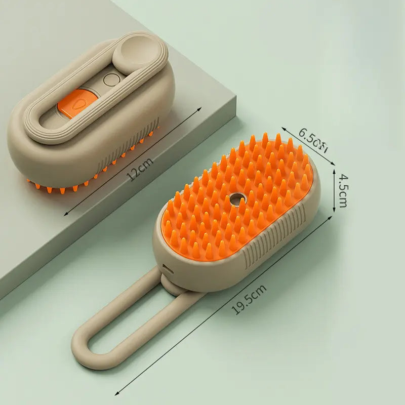 Steam Pet Hair Remover – 3-in-1 Cat & Dog Grooming Brush with Adjustable Steamy Mist