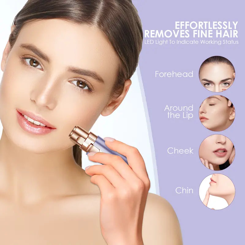VG VOGCREST 2-in-1 Eyebrow Shaper & Facial Hair Remover with LED Light, Rechargeable Painless Precision Trimmer for Face & Lips