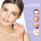 VG VOGCREST 2-in-1 Eyebrow Shaper & Facial Hair Remover with LED Light, Rechargeable Painless Precision Trimmer for Face & Lips
