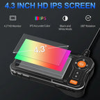 Automotive Borescope Camera – 4.3" HD Screen, 8 LED, IP67 Waterproof, 16.5FT/33FT