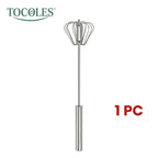 Semi-Automatic Stainless Steel Hand-Push Rotary Whisk – Food-Grade Rust-Resistant, Sturdy Riveted Construction | Eggs, Coffee, Cream & Batter | Easy to Clean | 1pc / 2pcs / 4pcs