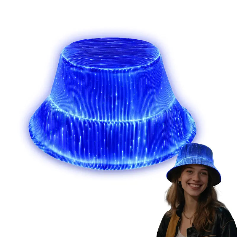 CARVEDREAM LED Fisherman's Hat, 7-Color Glowing, One-Size, Festival Party & Music Event Accessory, Birthday Hat