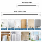 Drill-Free Adjustable Tension Rod – Telescopic Clothes Drying & Closet Bar for Laundry & Wardrobe Organization
