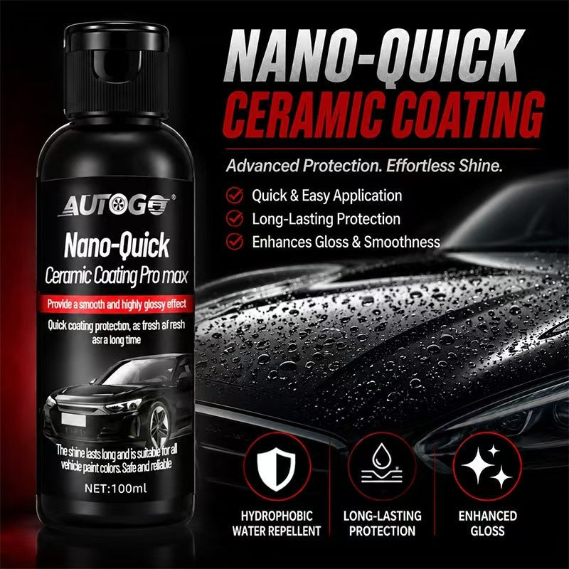 Nano-Quick Ceramic Coating - hydrophobic water repellent, long-lasting protection, enhanced gloss